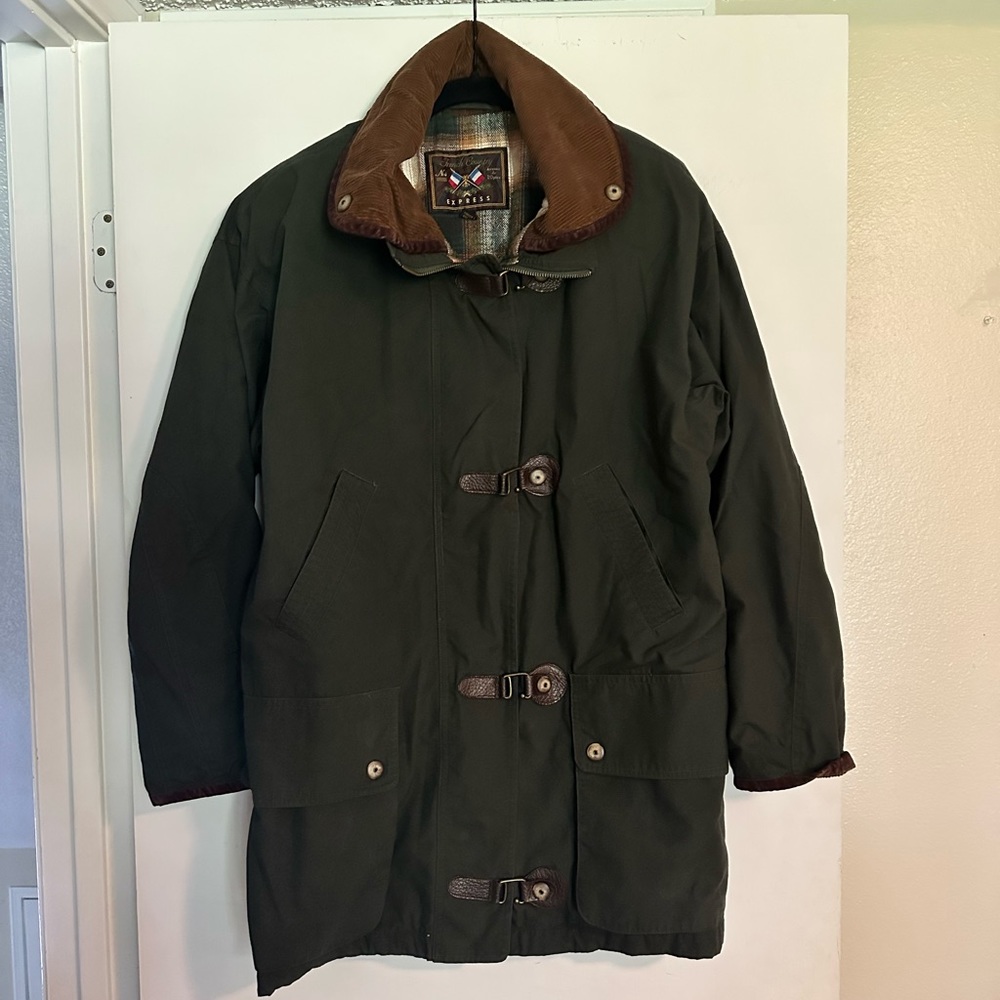 Winter coat with corduroy collar